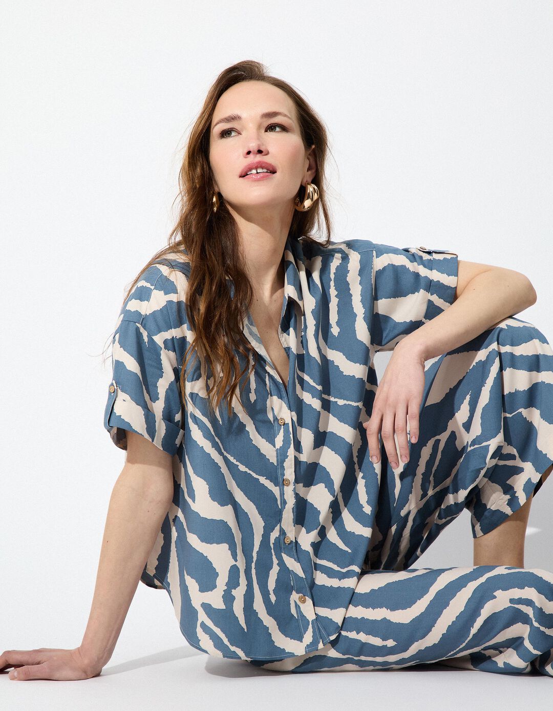 Camisa Zebra, Mulher, Azul