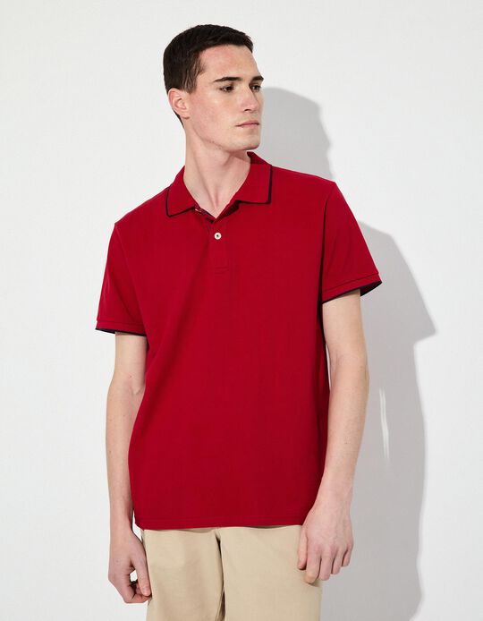 Comprar Online Polo Piquet Manga Curta, Homem, Vermelho