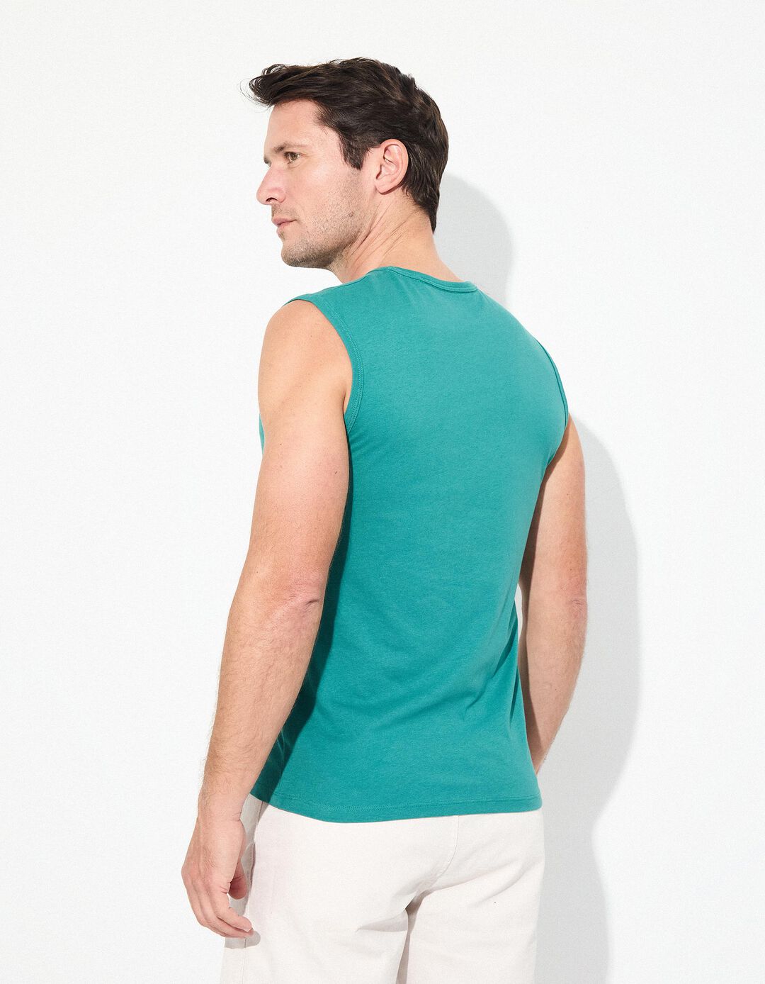 T-shirt sem mangas, Homem, Verde