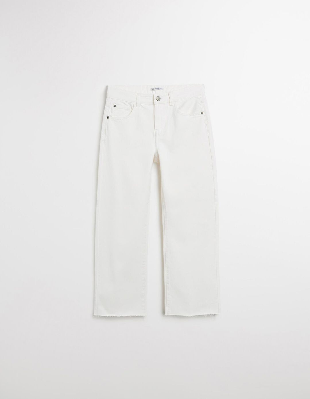Calças de Ganga 'Straight Fit', Mulher, Cru