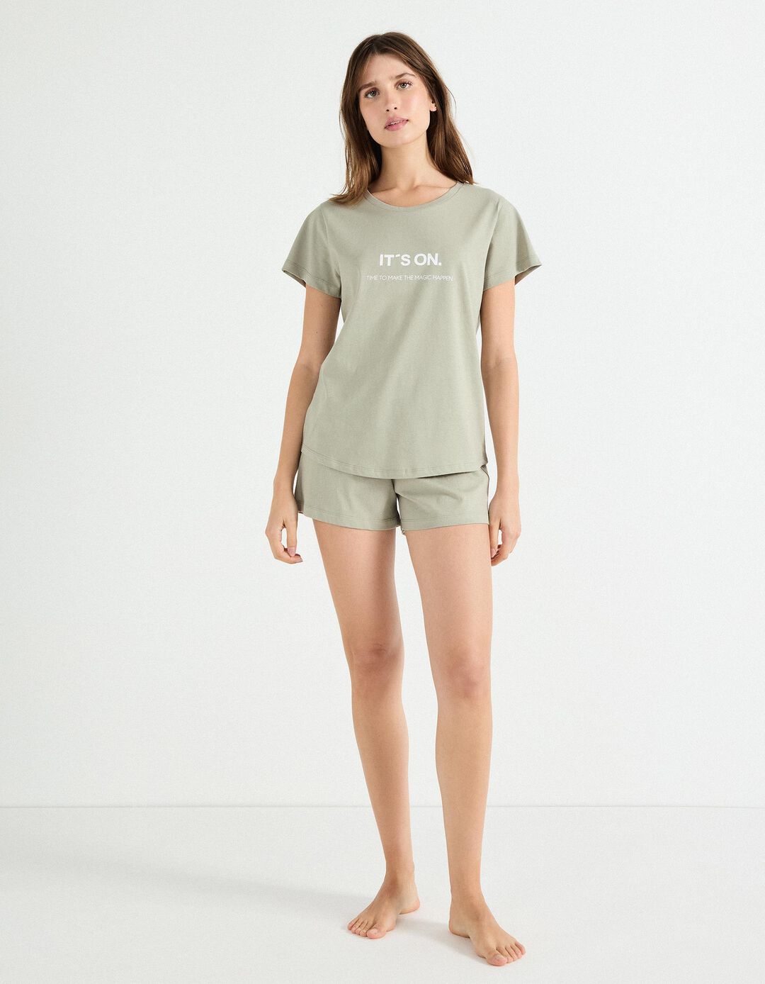 Pijama Jersey, Mulher, Cinzento Claro 