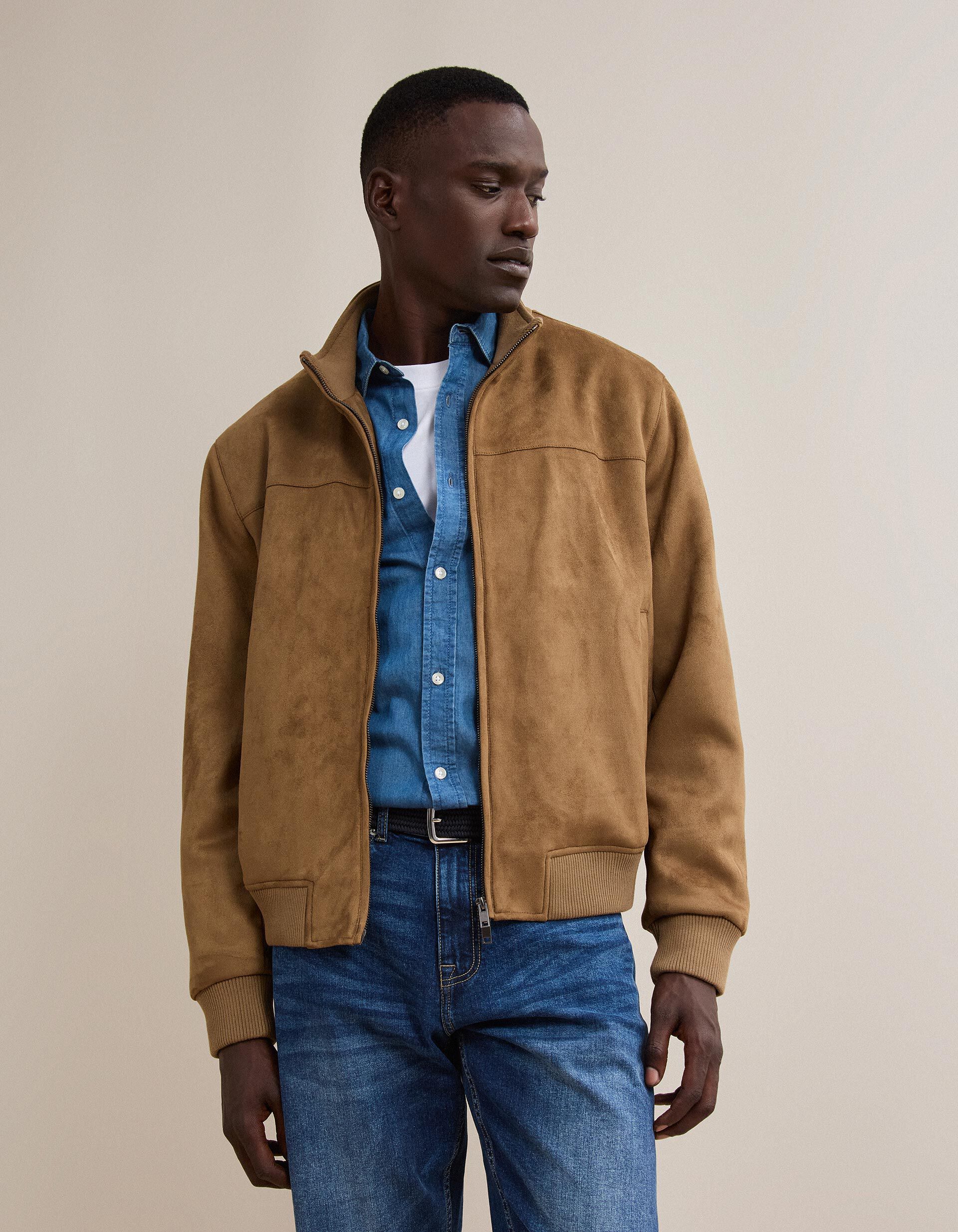 Comprar Online Casaco Bomber Efeito Carmu&ccedil;a, Homem, Castanho Claro