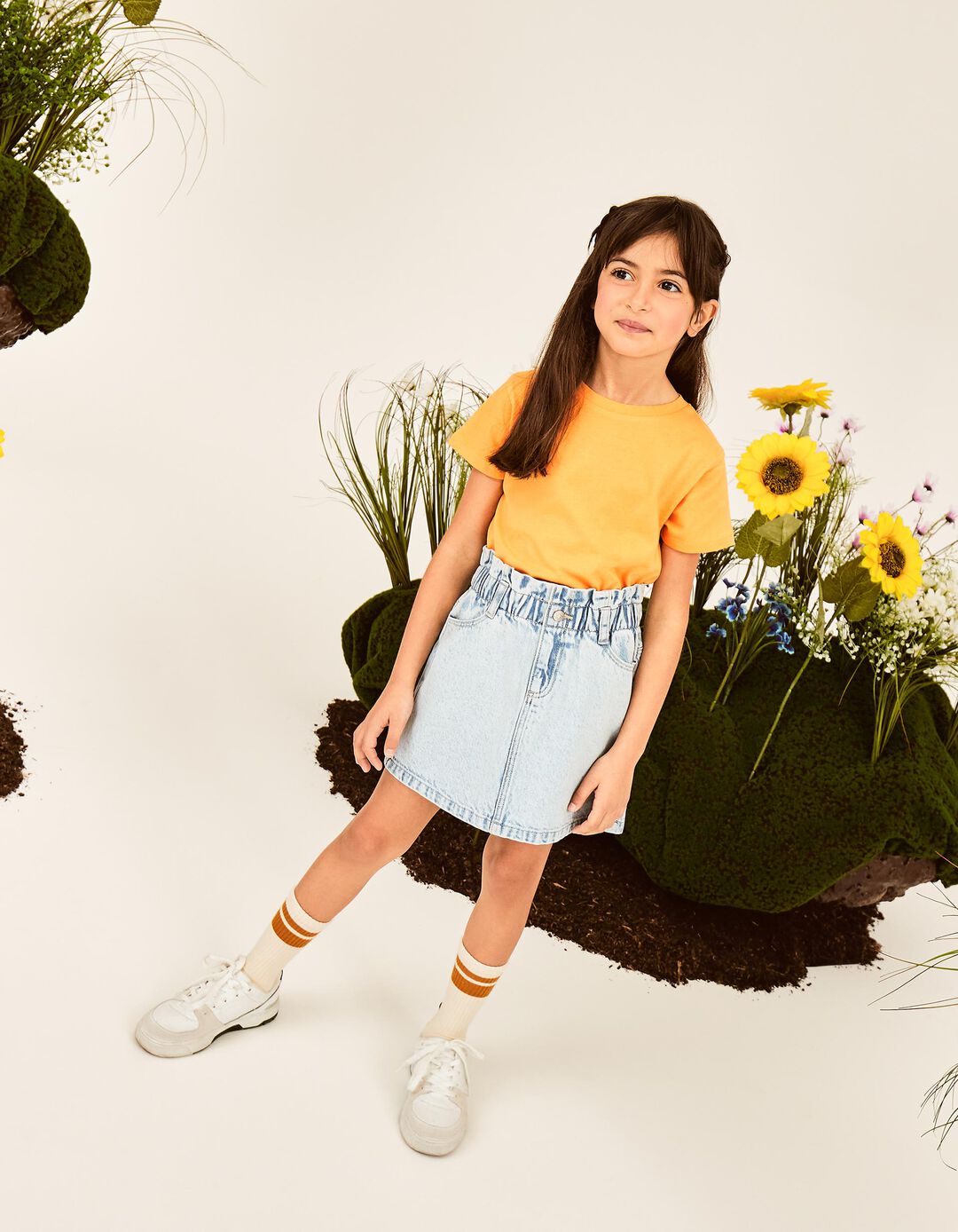 T-shirt, Menina, Laranja Claro
