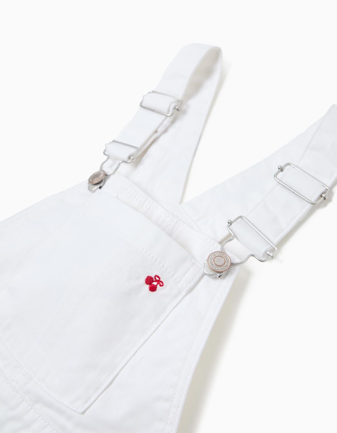 Jardineiras de Ganga 'Wide Leg', Menina, Branco