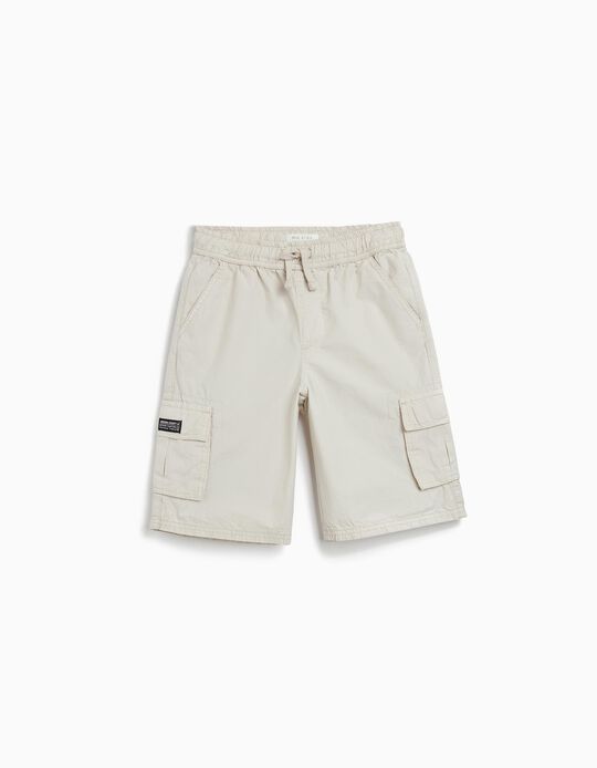 Comprar Online Calções Cargo, Menino, Cinzento Claro