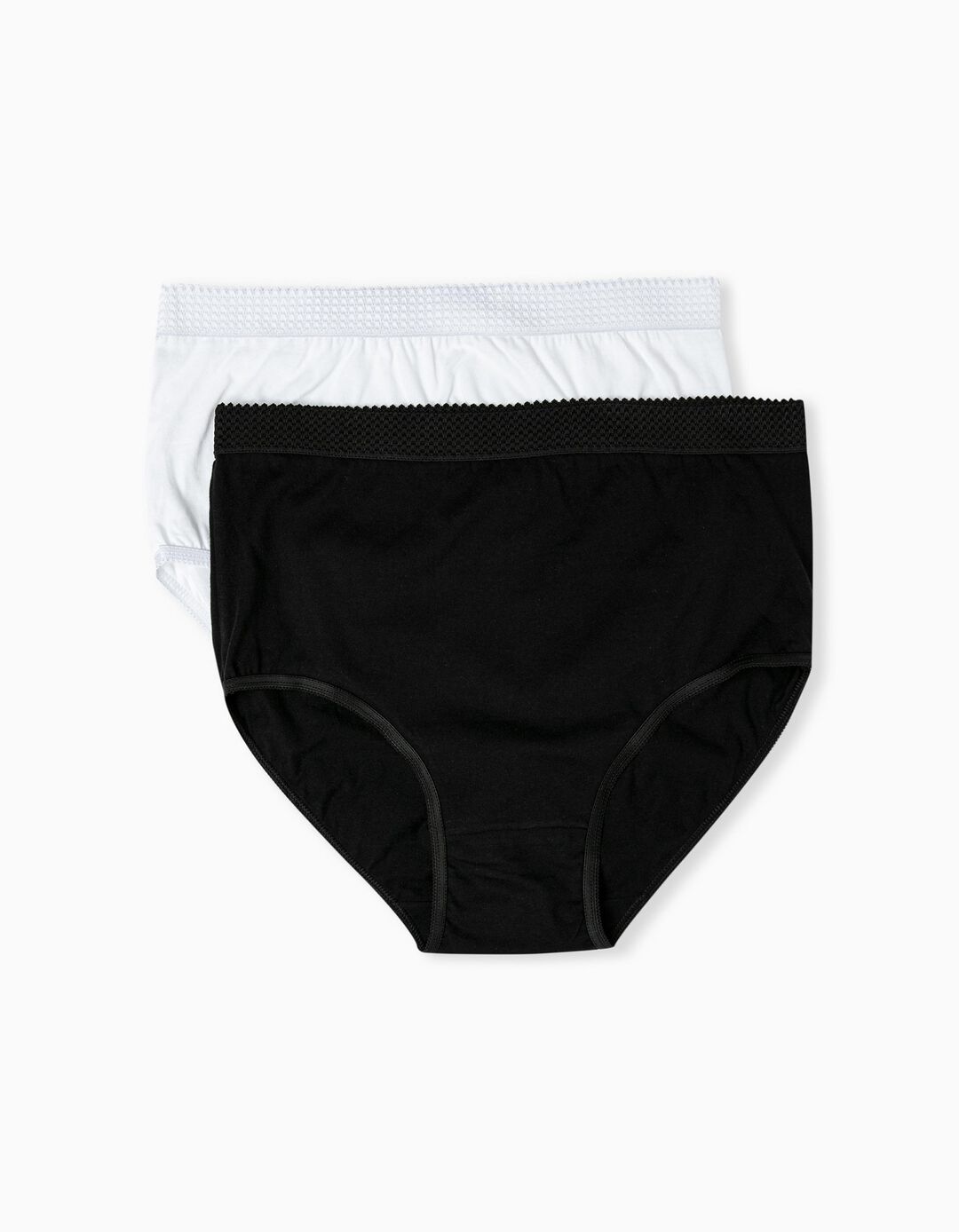 Pack 2 Cuecas Cinta Subida, Mulher, Branco/Cinzento