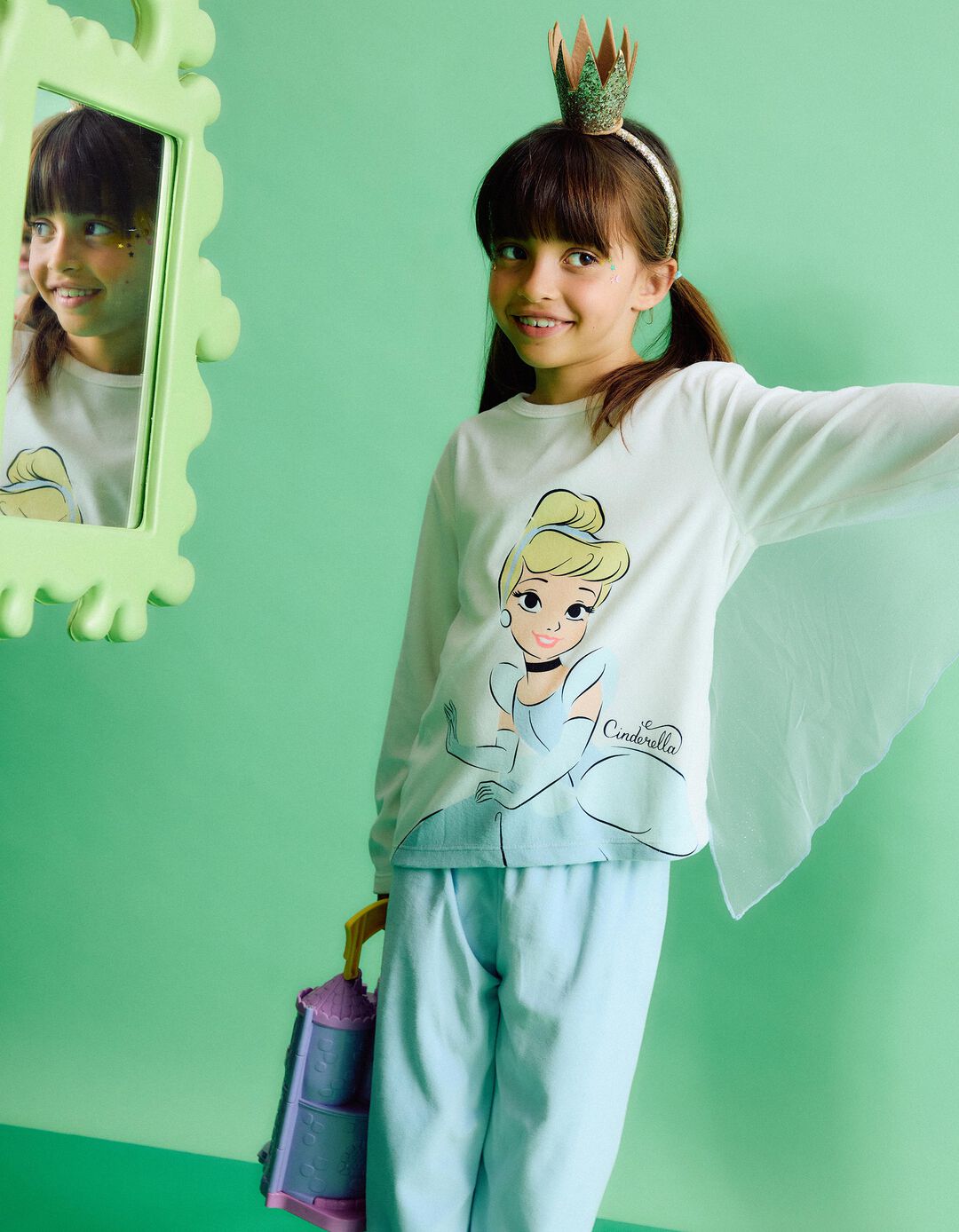 Pijama de Veludo 'Disney', Menina, Bege Claro