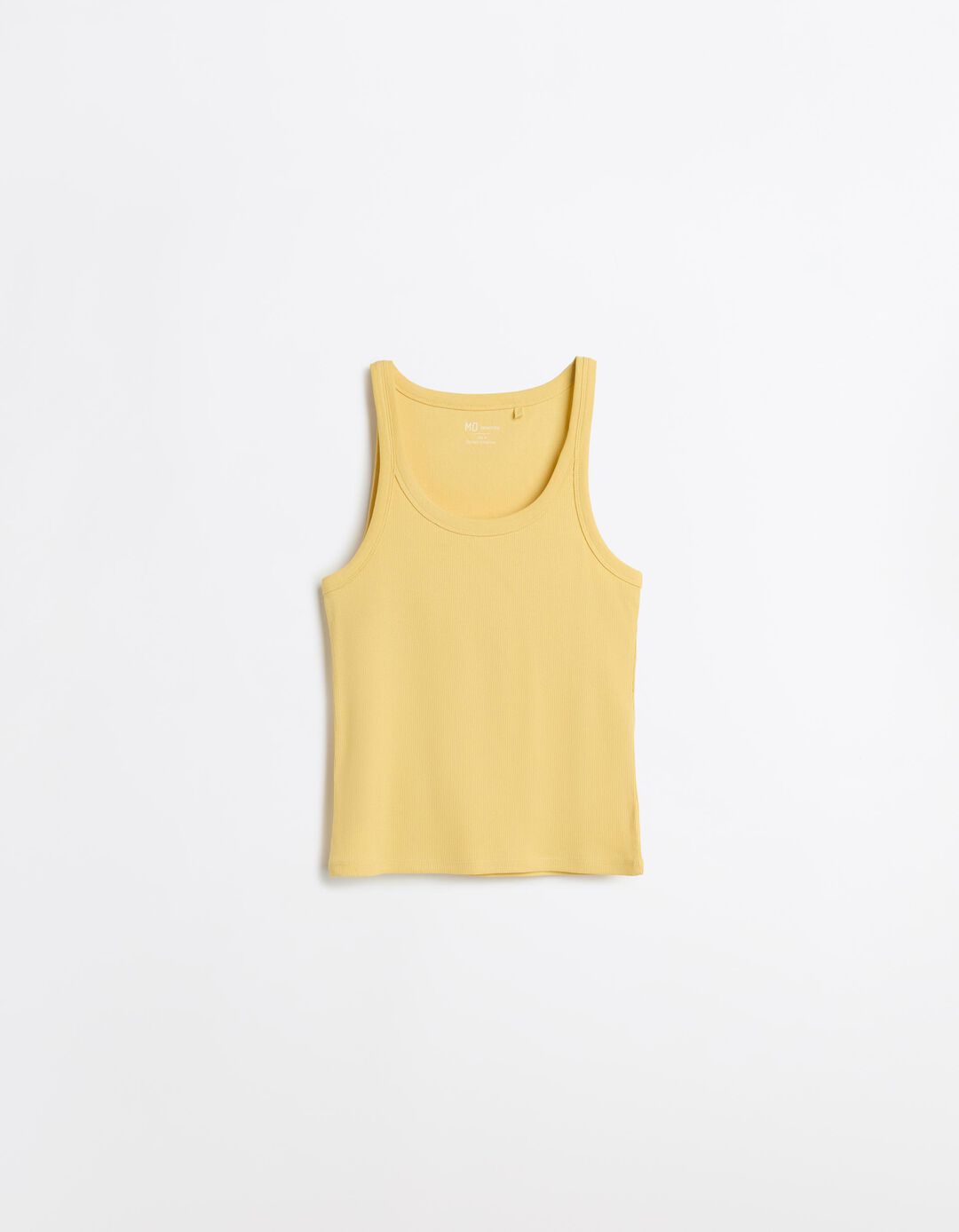 Tank Top Canelado, Mulher, Amarelo Claro
