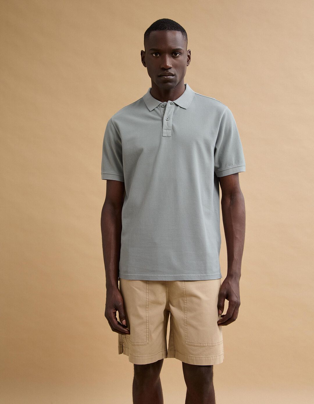 Polo Piquet, Homem, Cinzento