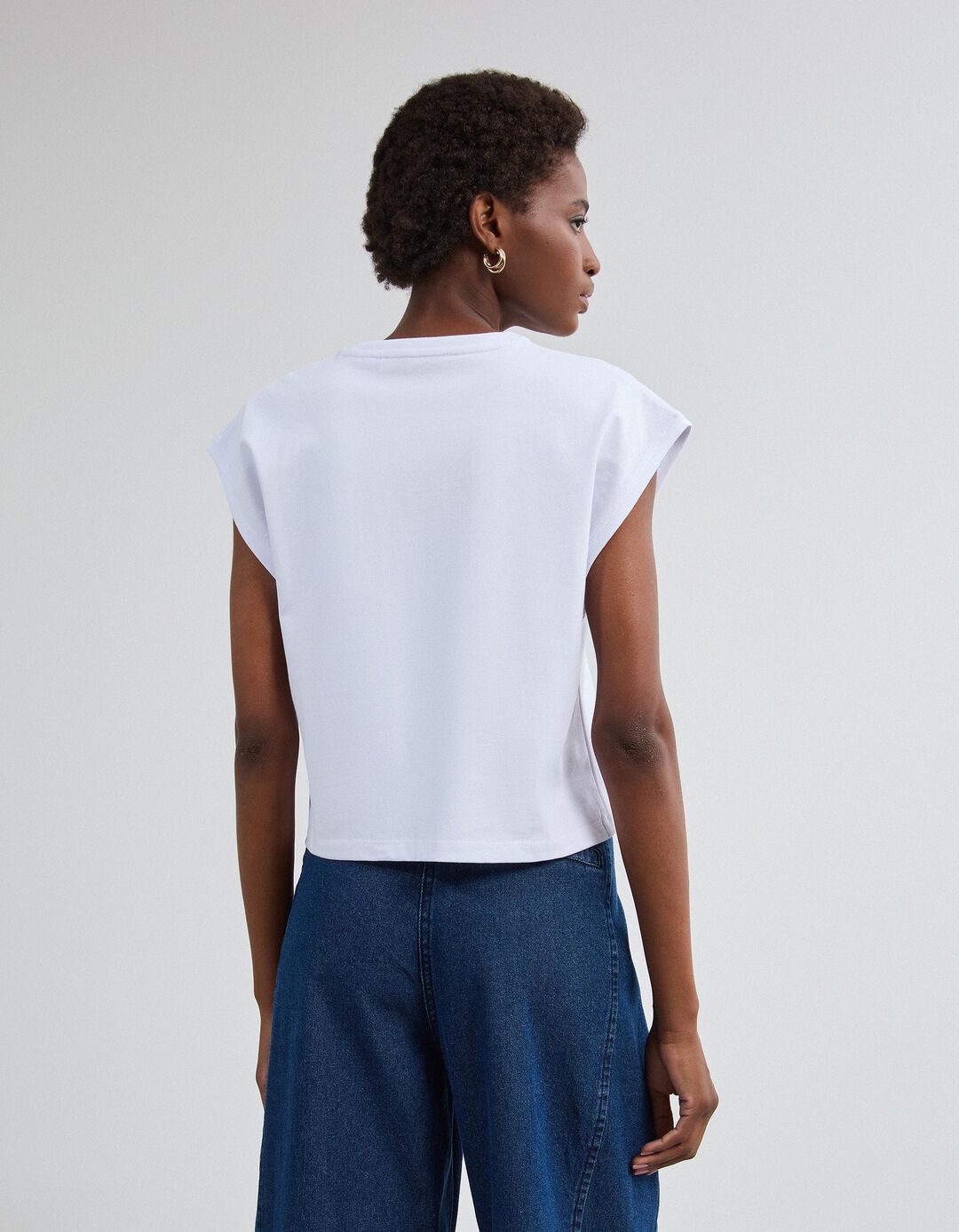 T-shirt Cropped, Mulher, Branco
