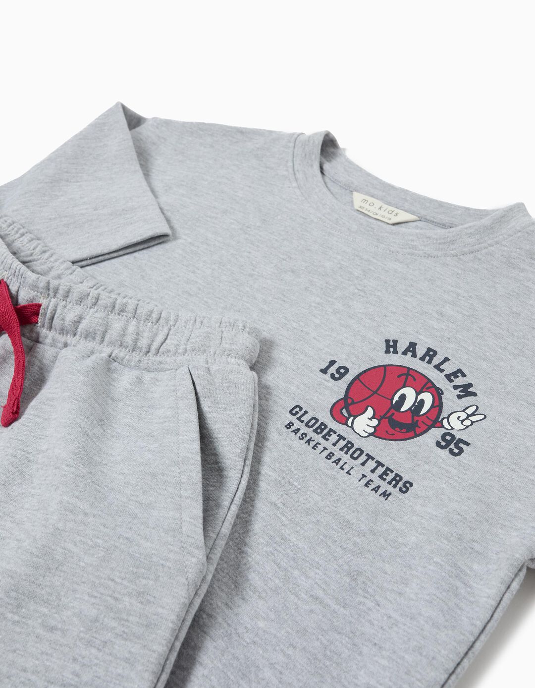 Conjunto T-shirt e Calções Fleece, Menino, Cinzento Claro 