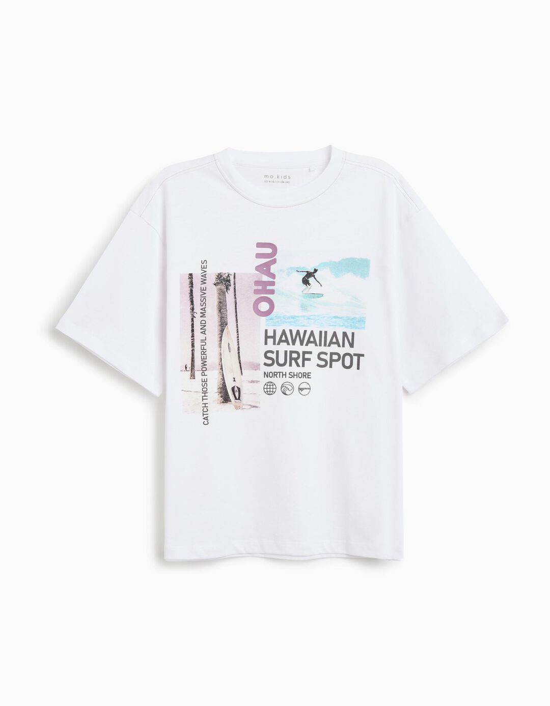T-shirt Print, Menino, Branco 