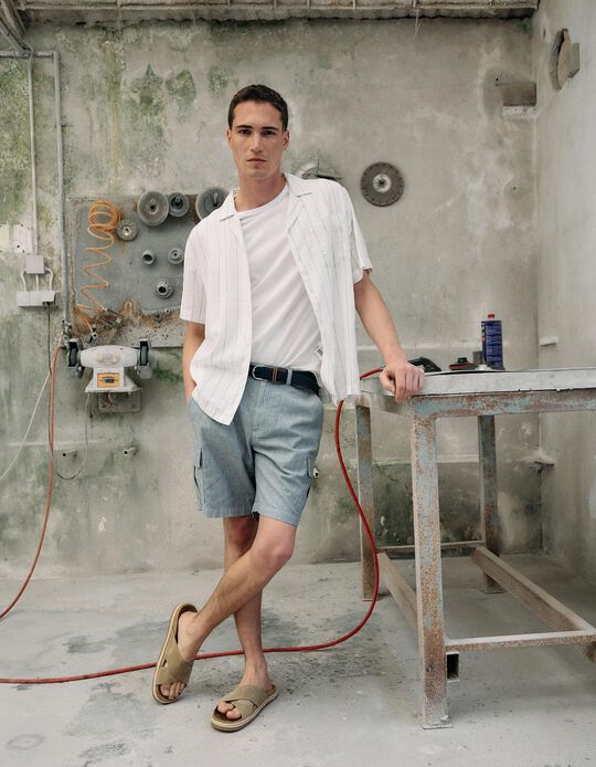 Comprar Online Calções Cargo, Homem, Azul Escuro