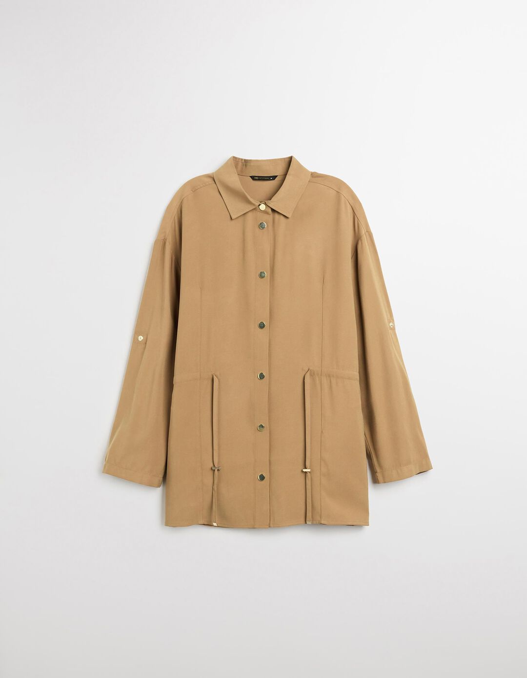 Sobrecamisa em Liocel, Mulher, Bege 