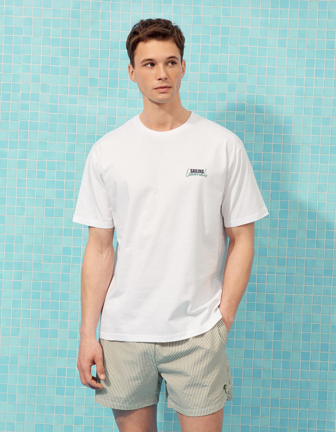 T-shirt Estampada, Homem, Branco