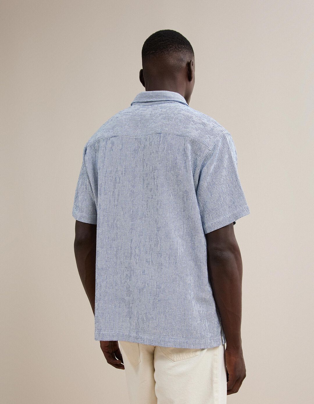 Camisa &Agrave;s Riscas, Homem, Azul Escuro