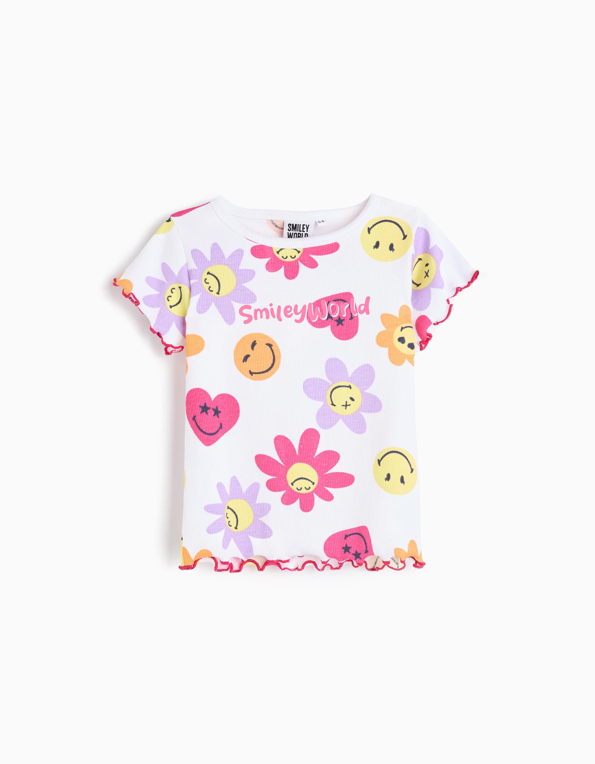 Comprar Online T-shirt 'Smiley World', Menina, Branco
