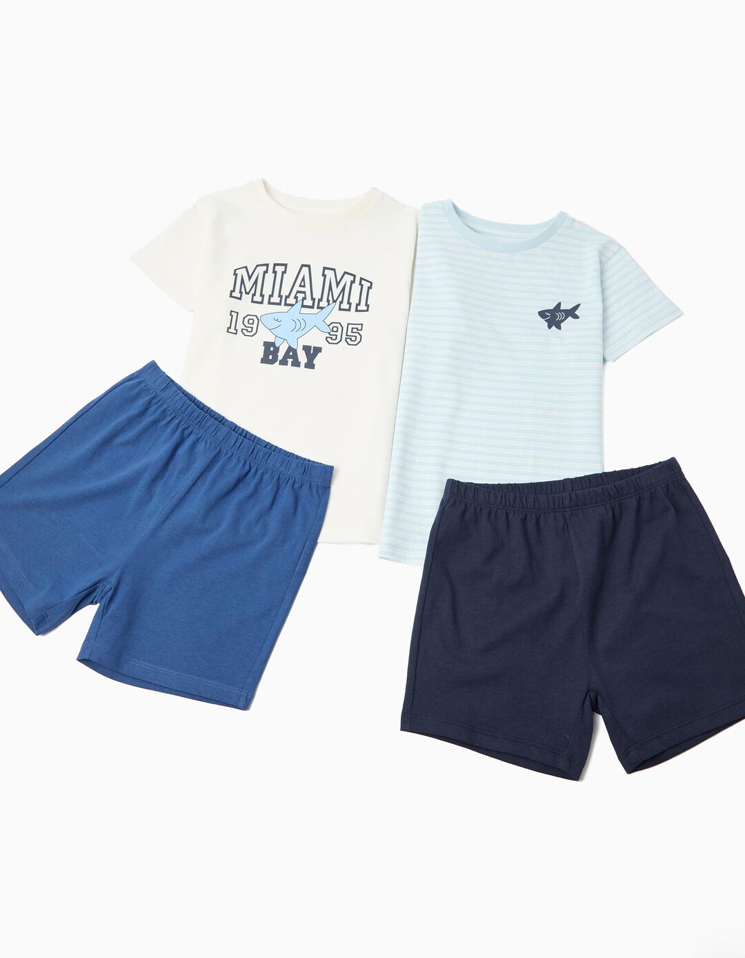 Pack 2 Pijamas Jersey, Menino, Branco