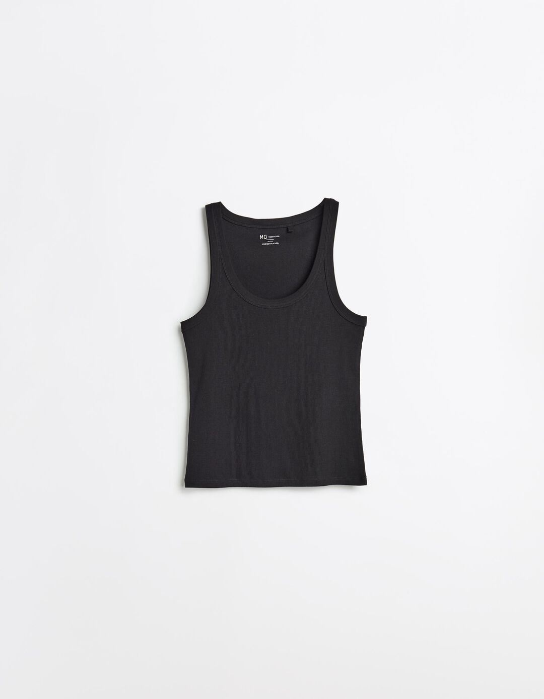 Tank Top Canelado, Mulher, Preto