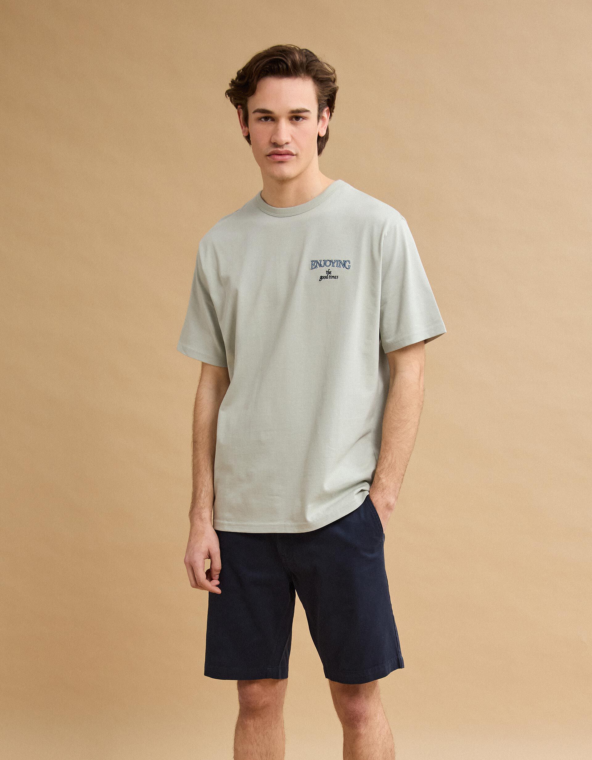 Comprar Online T-shirt Heavy Jersey Bordado, Homem, Vermelho Escuro