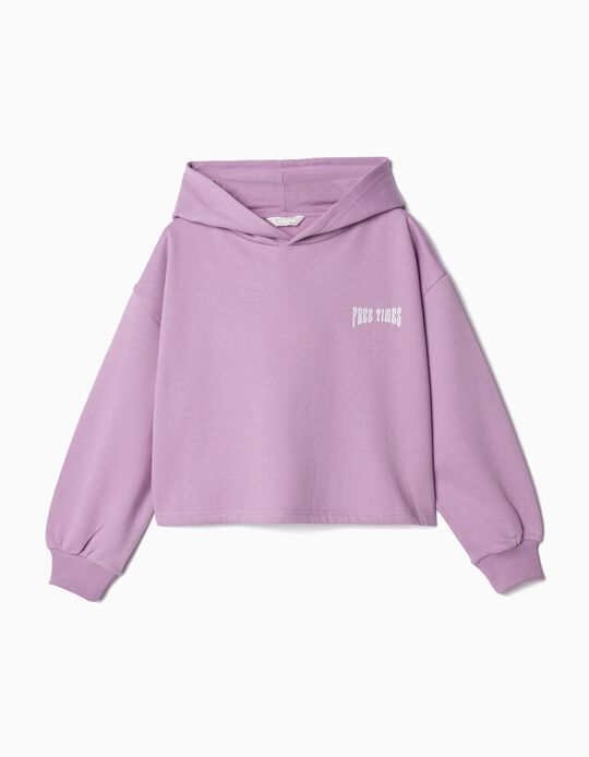 Comprar Online Sweatshirt Cropped de Felpa Capuz, Menina, Lilás
