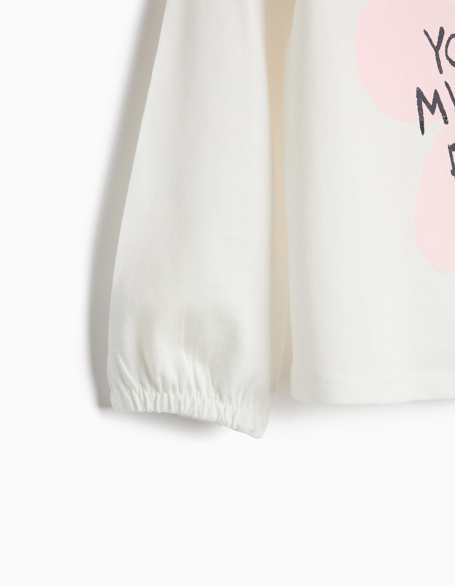 Comprar Online T-shirt Estampada Manga Comprida, Menina, Branco