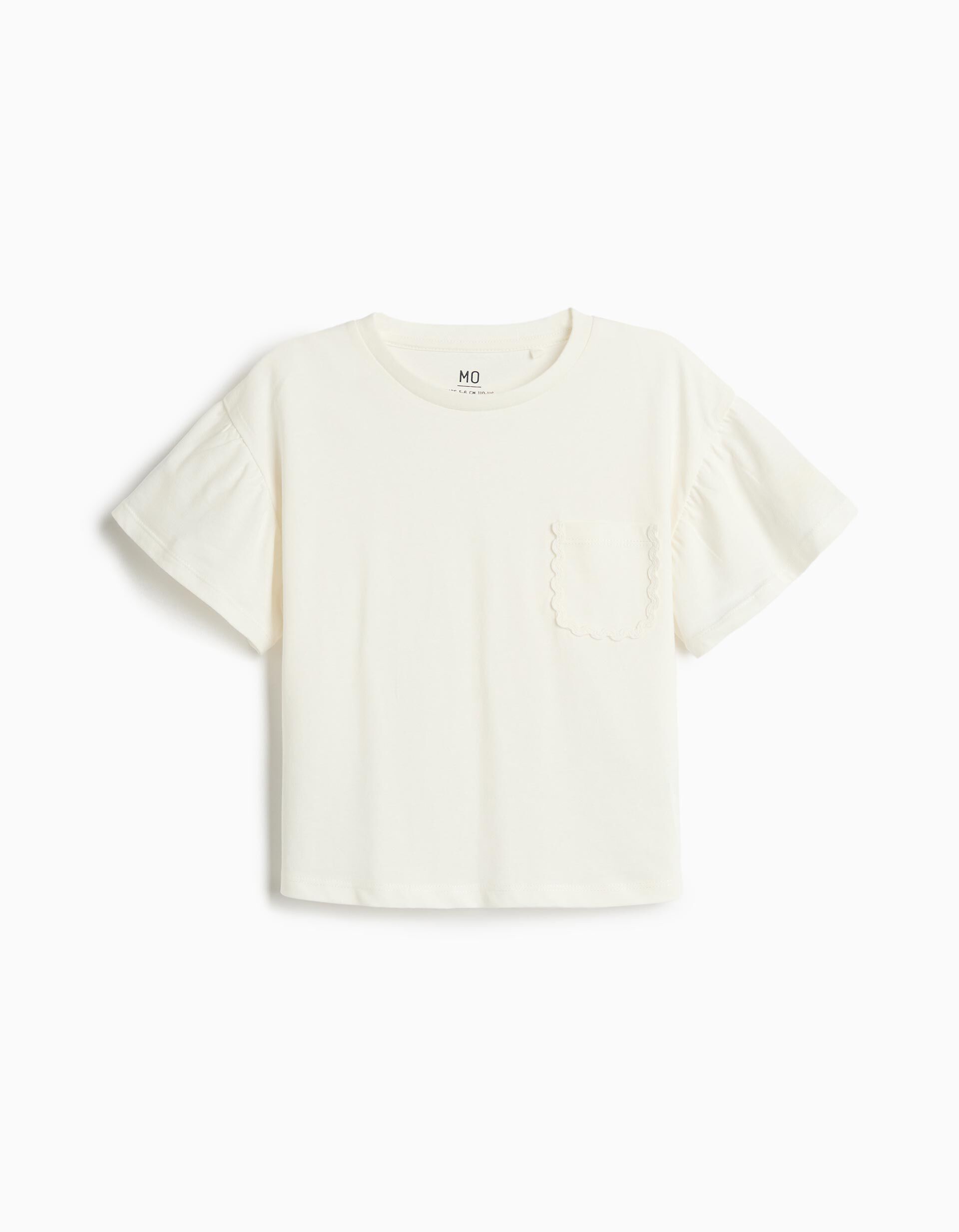 Comprar Online T-shirt com Bolso, Menina, Branco