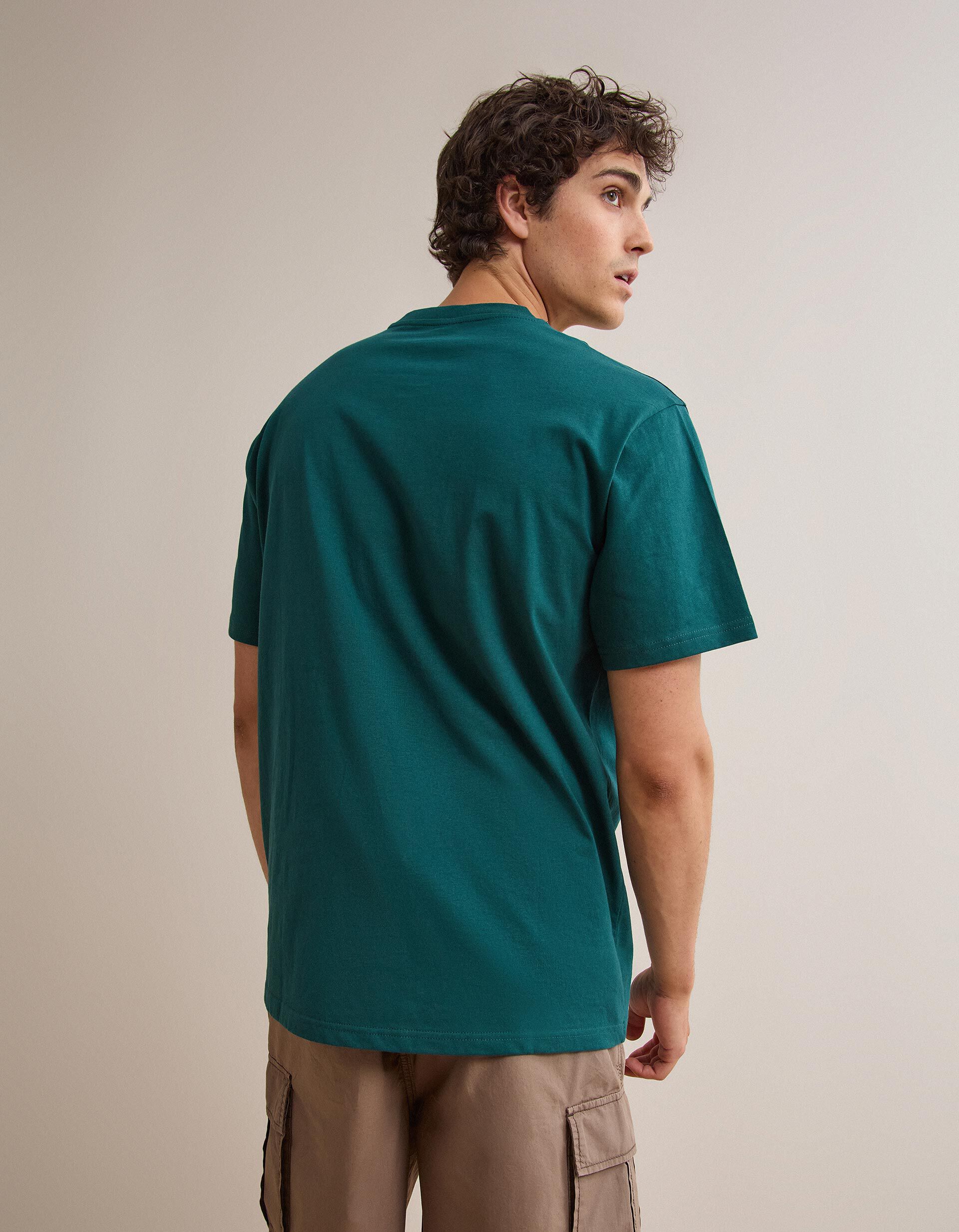 Comprar Online T-shirt Jersey Estampada, Homem, Verde Escuro