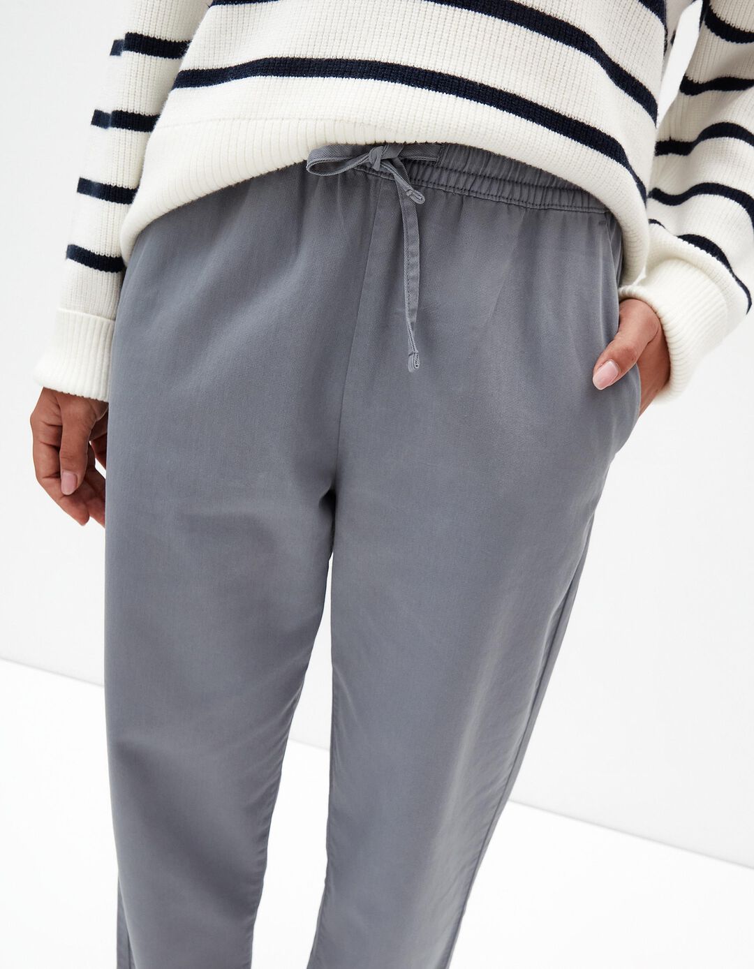 Calças com Cintura Jogger, Mulher, Azul
