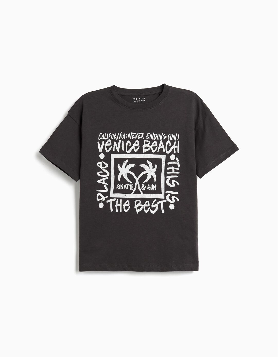 T-shirt Print, Menino, Cinzento Escuro
