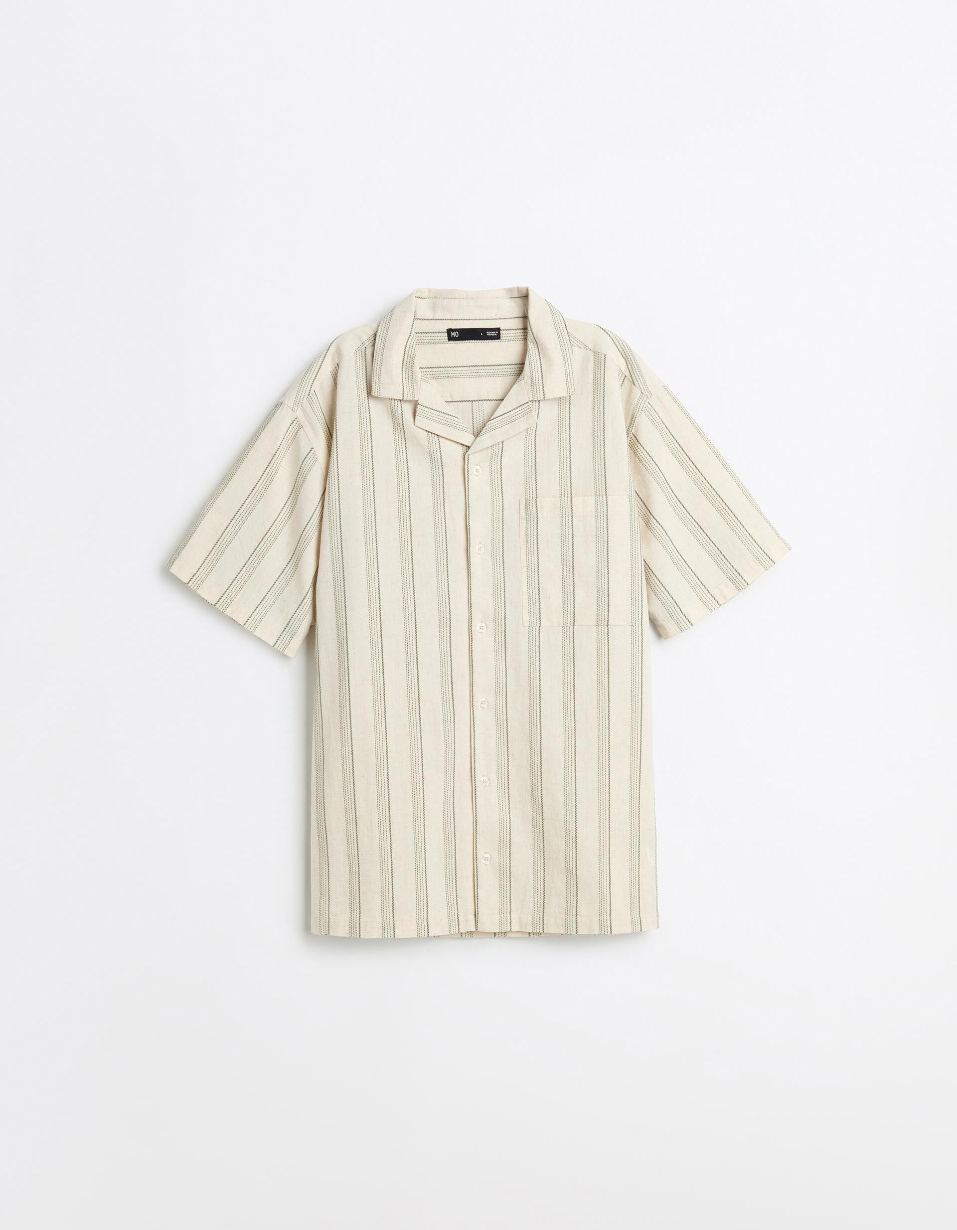 Comprar Online Camisa Resort com Linho, Homem, Bege Claro