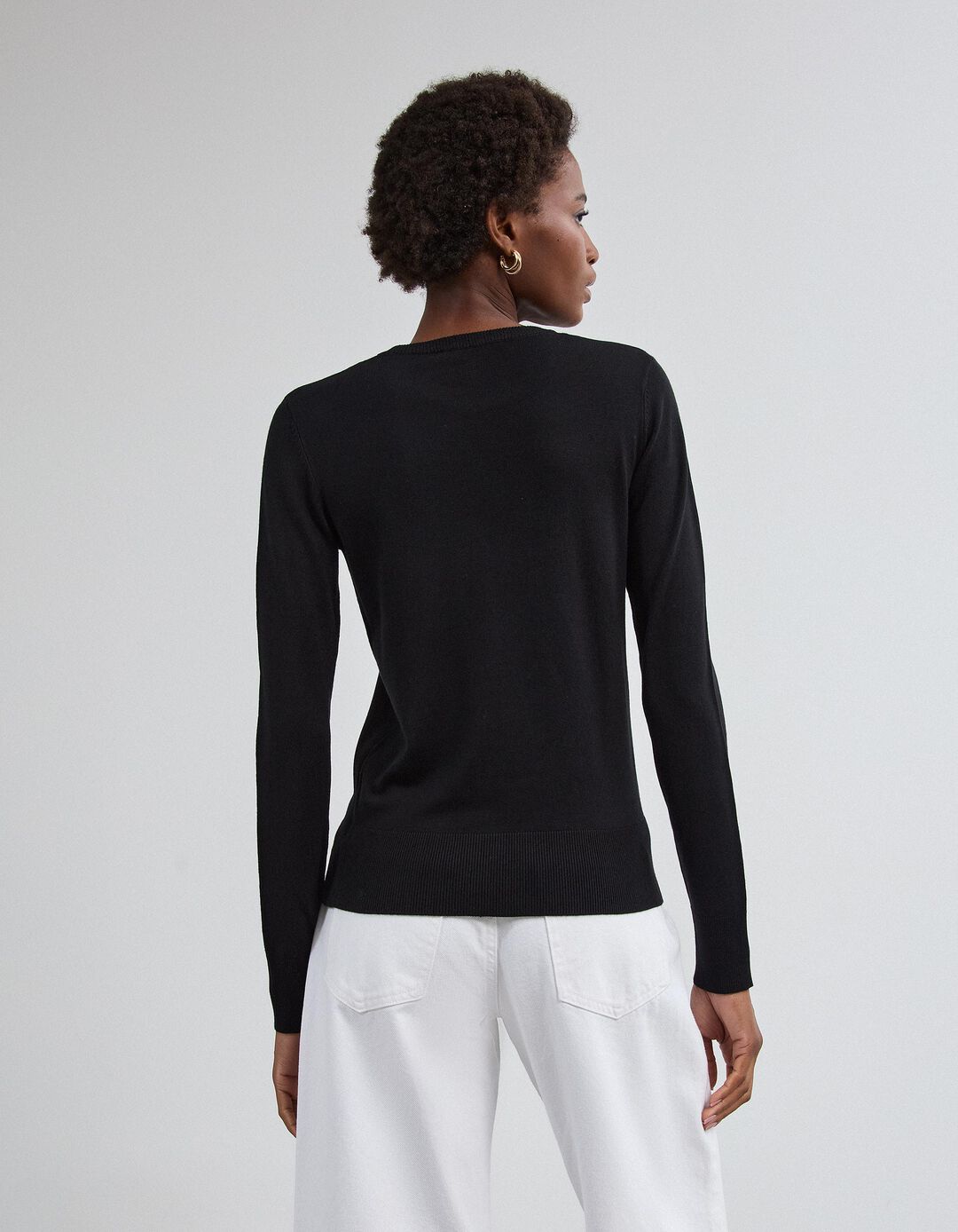 Camisola Tricotada, Mulher, Preto