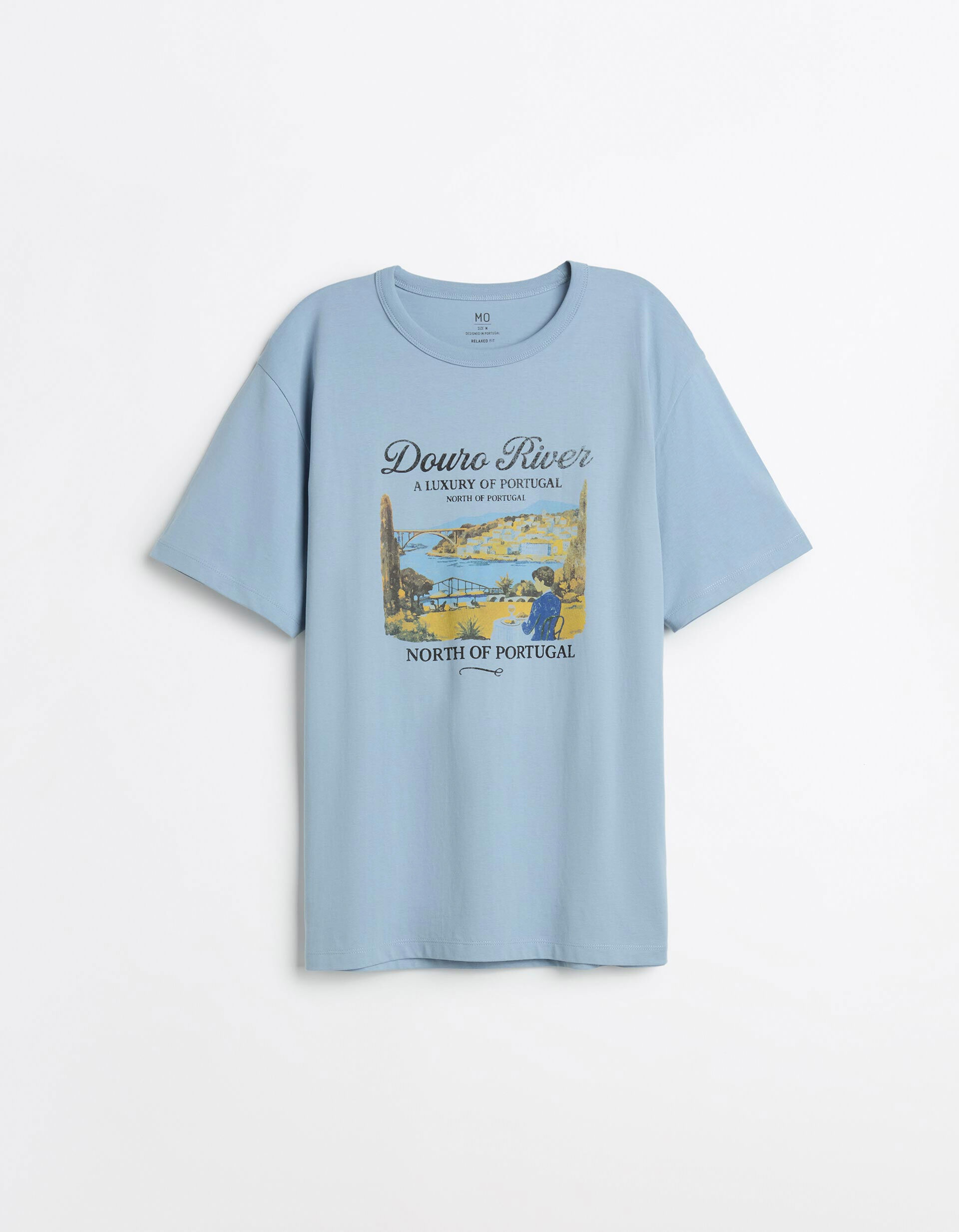 Comprar Online T-shirt Jersey Estampada, Homem, Azul Claro