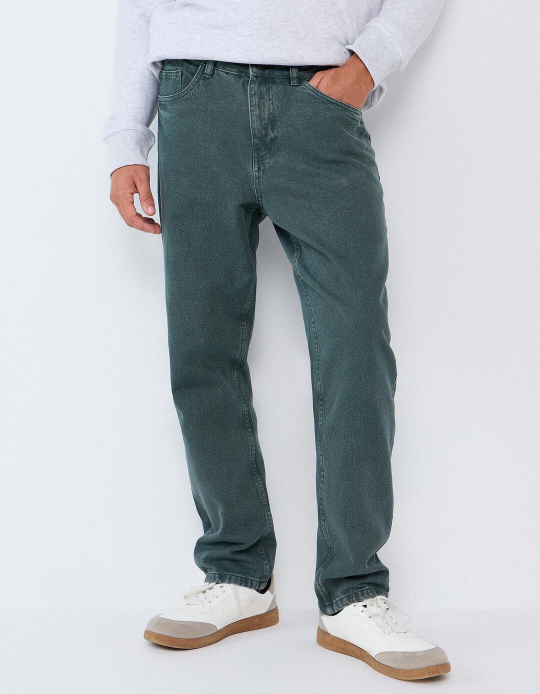 Cal&ccedil;as de Ganga Relaxed Fit, Homem, Verde Escuro