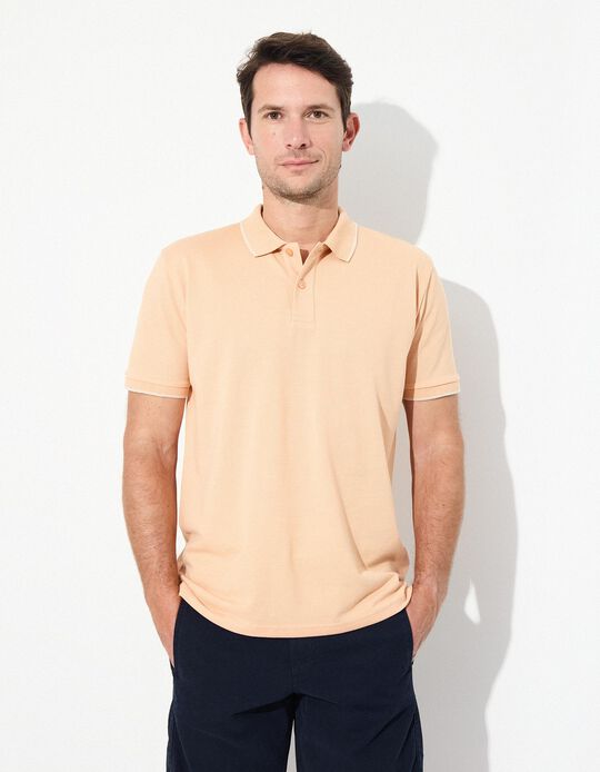 Comprar Online Polo Piquet Manga Curta, Homem, Laranja Claro 