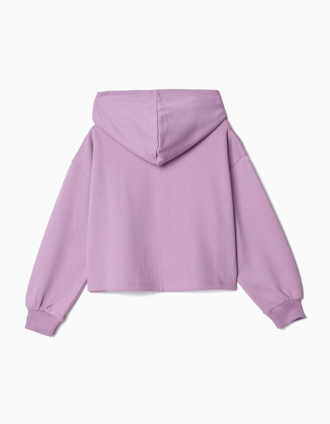 Sweatshirt Cropped de Felpa Capuz, Menina, Lilás