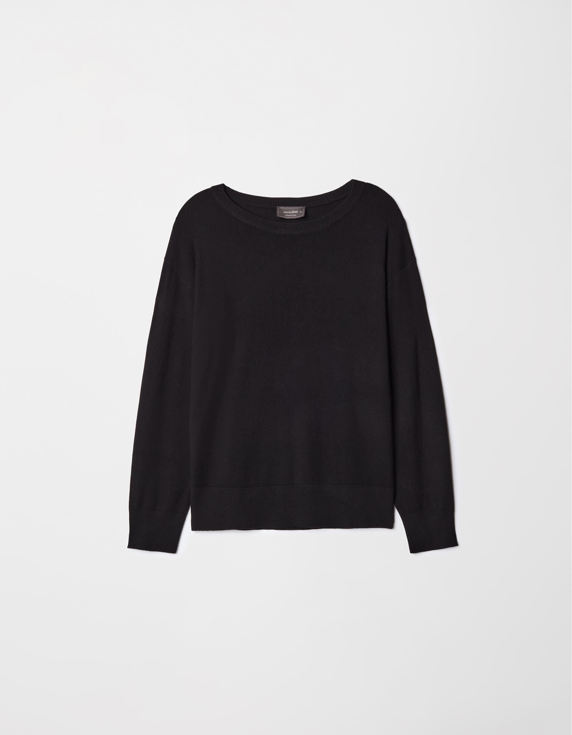 Comprar Online Camisola de Malha Decote Redondo, Mulher, Preto