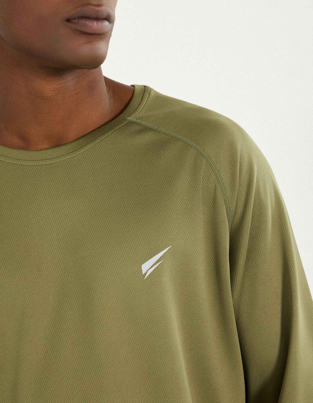 T-shirt Manga Comprida de Desporto, Homem, Verde Escuro