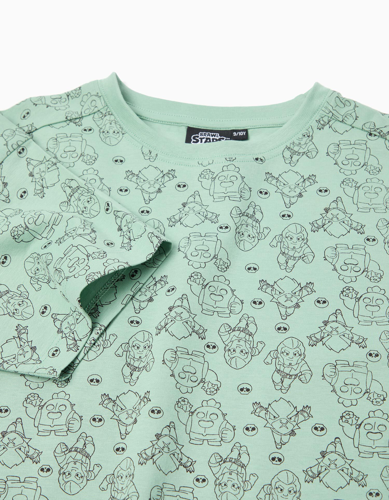 Comprar Online T-shirt 'Brawl Stars', Menino, Verde Claro