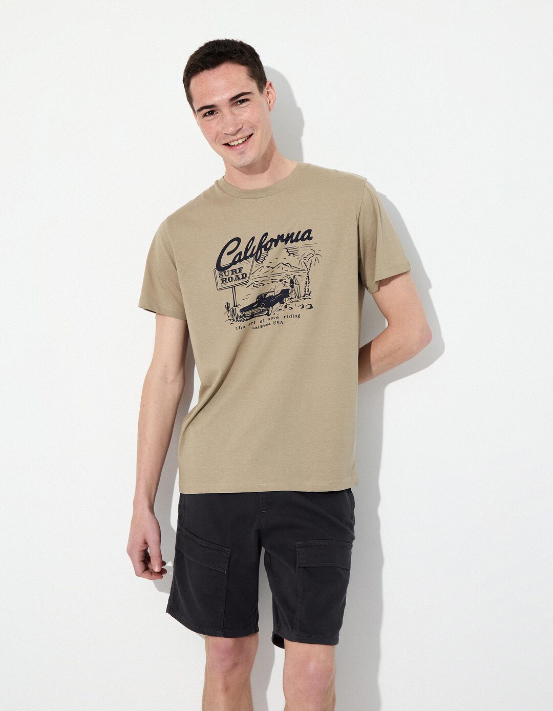 T-shirt, Homem, Bege Escuro 