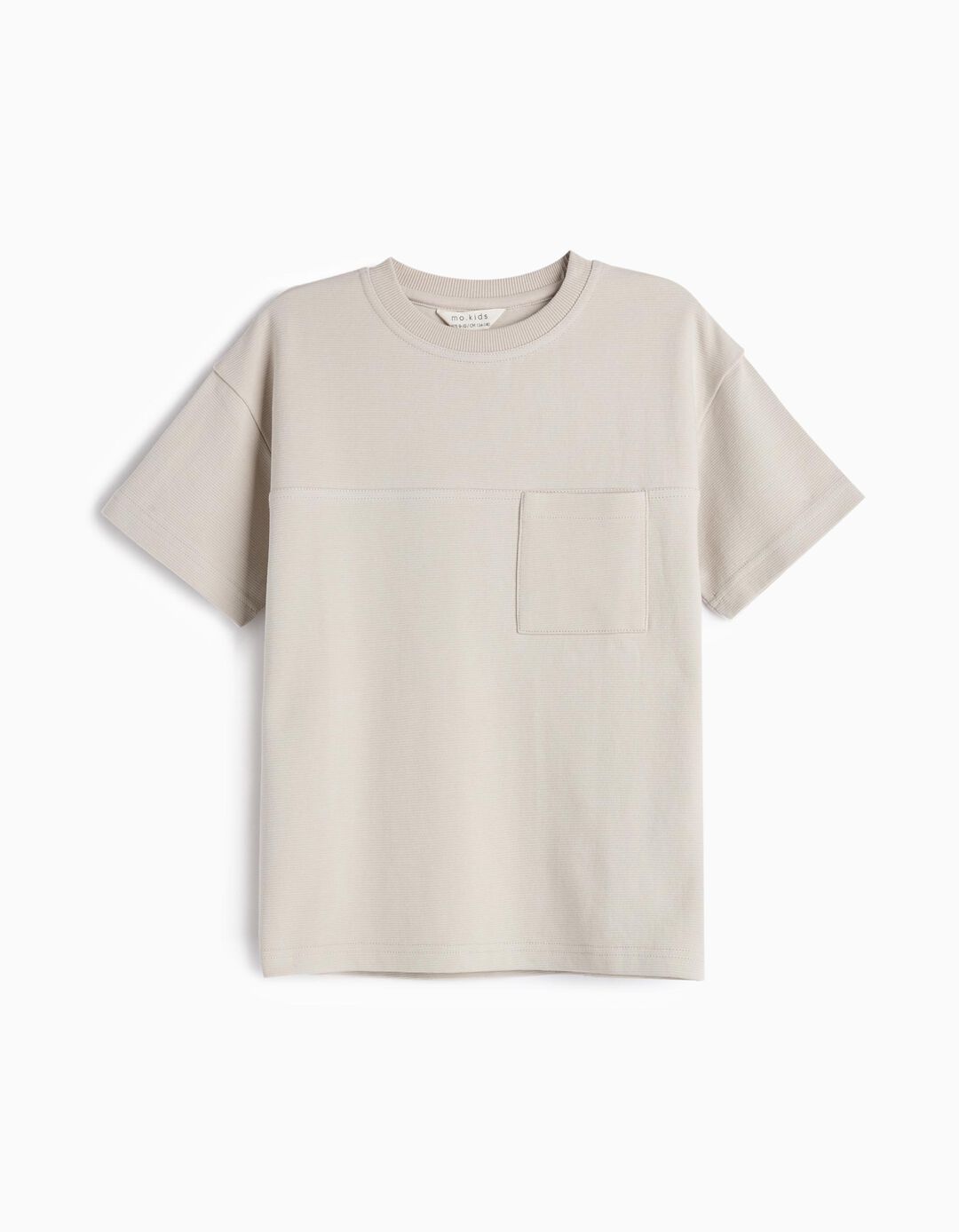 T-shirt com Bolso, Menino, Cinzento Claro 