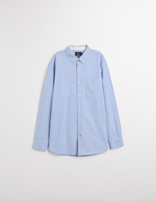 Comprar Online Camisa de Manga Comprida Oxford, Homem, Azul