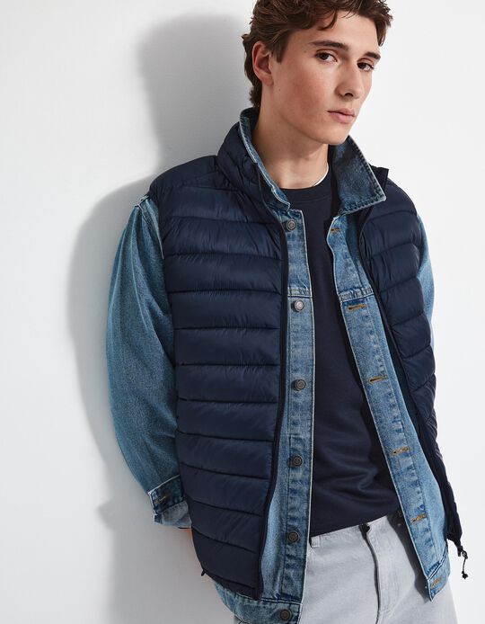 Comprar Online Colete Acolchoado, Homem, Azul Escuro