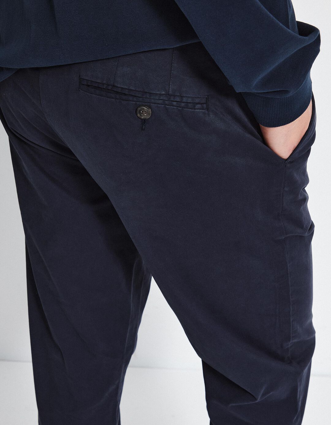 Calças Chino Slim, Homem, Azul Escuro