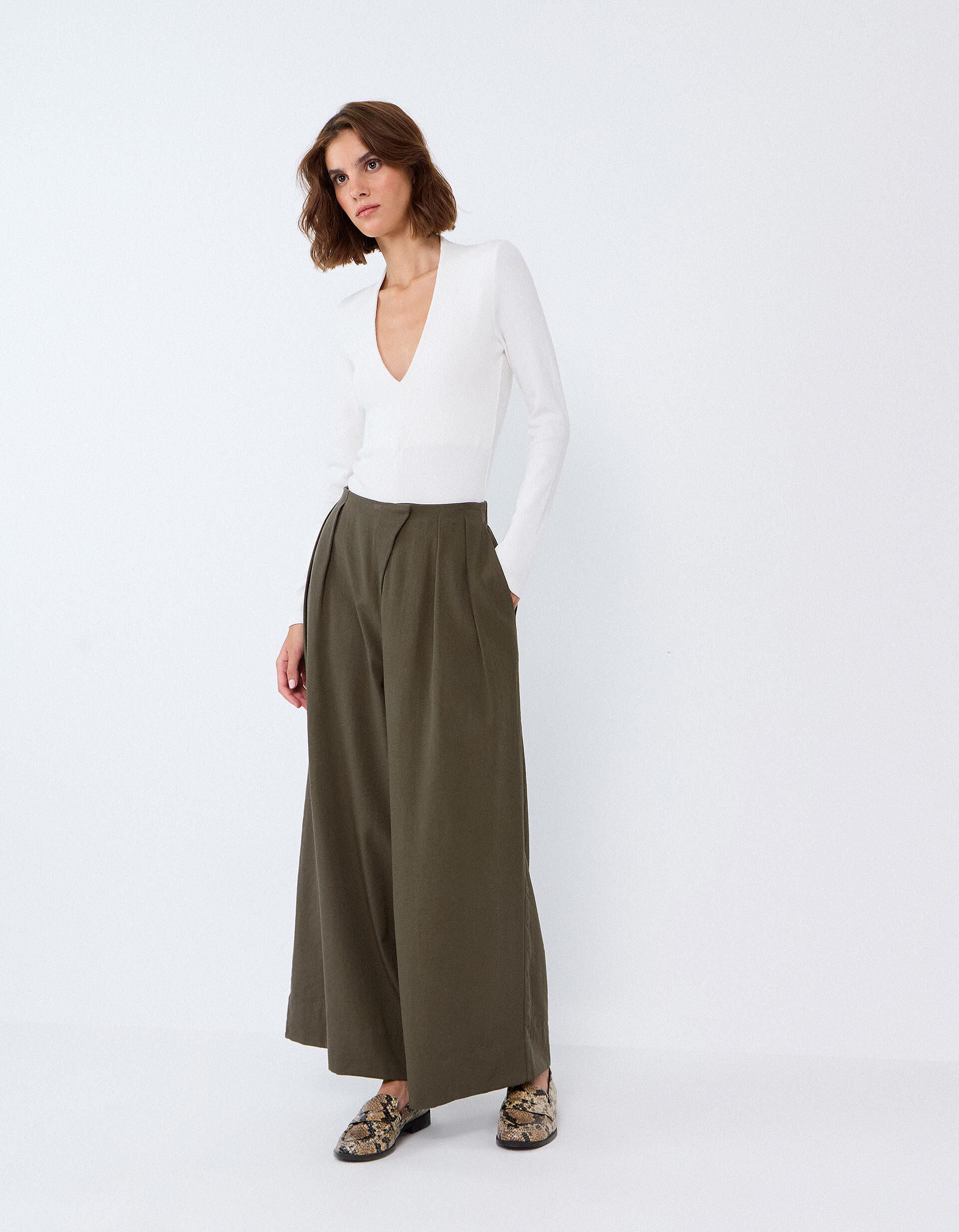 Comprar Online Cal&ccedil;as Wide Leg, Mulher, Verde