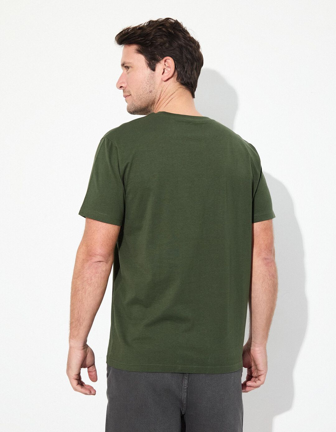 T-shirt Jersey Print, Homem, Verde Escuro