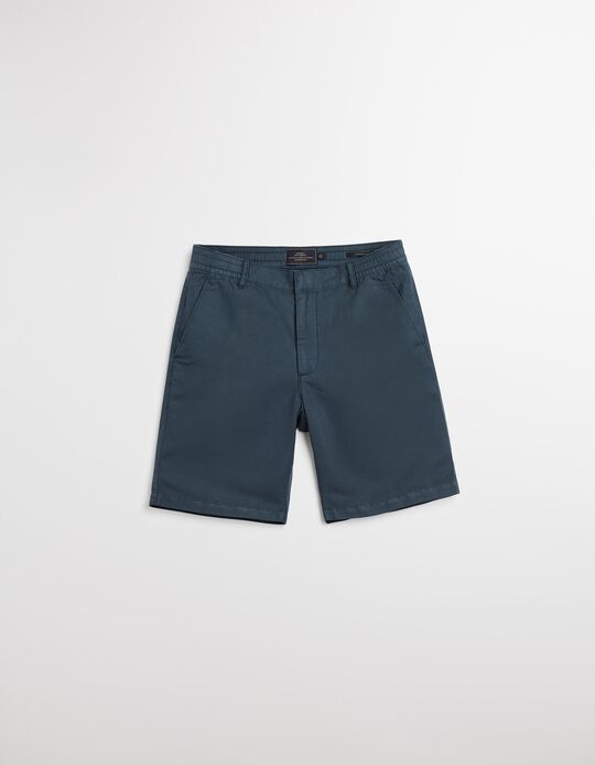 Comprar Online Calções com Linho, Homem, Azul Escuro