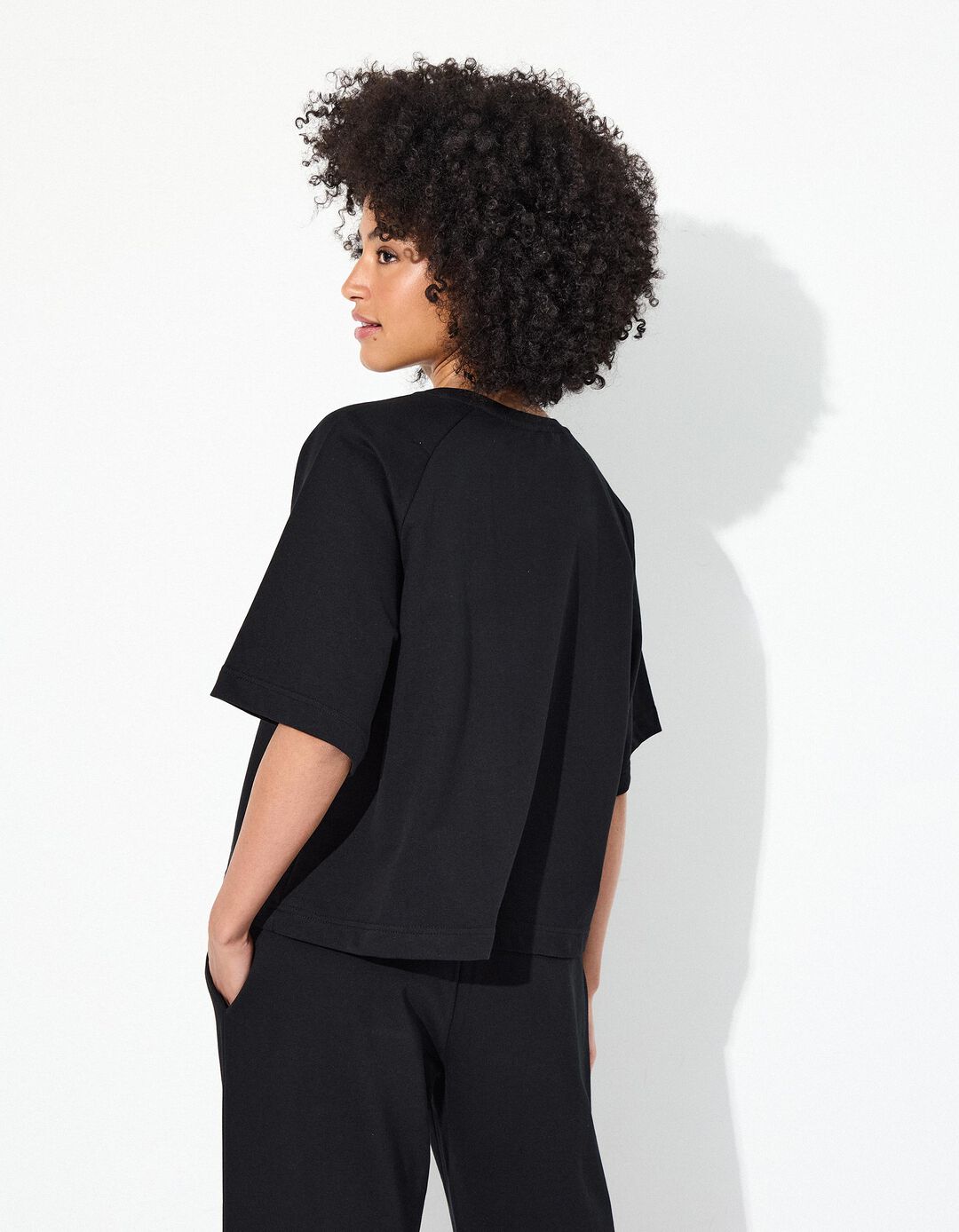 T-shirt Fleece, Mulher, Preto 