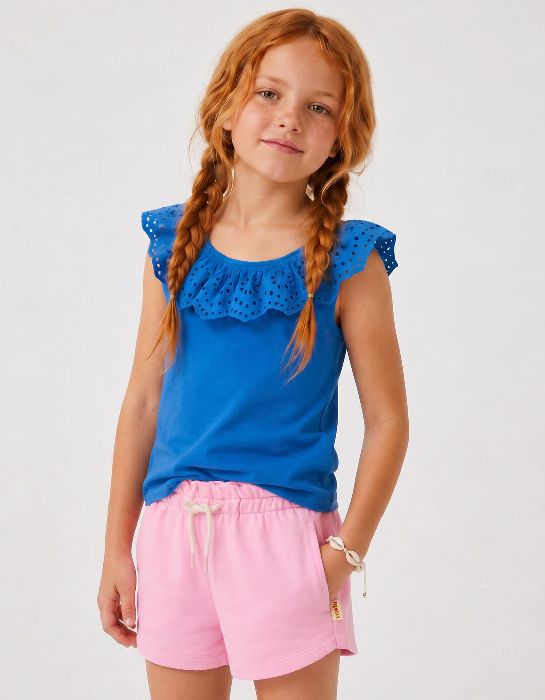 Top, Menina, Azul