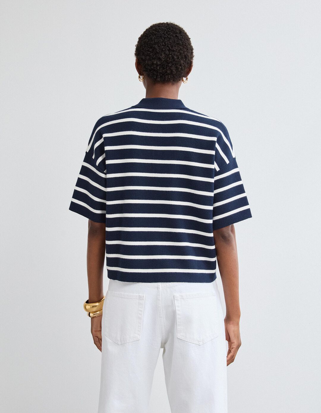 Polo de Malha, Mulher, Azul Escuro